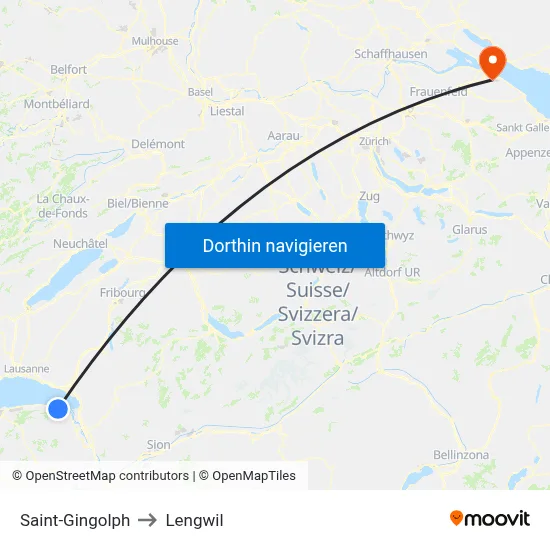 Saint-Gingolph to Lengwil map