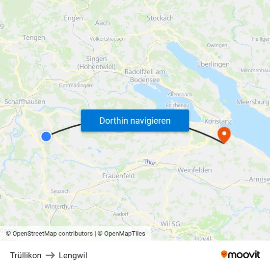 Trüllikon to Lengwil map