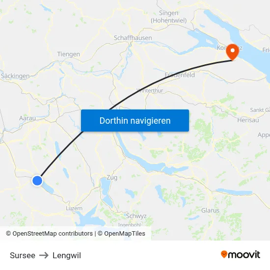Sursee to Lengwil map