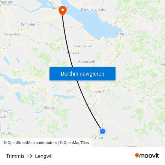 Trimmis to Lengwil map