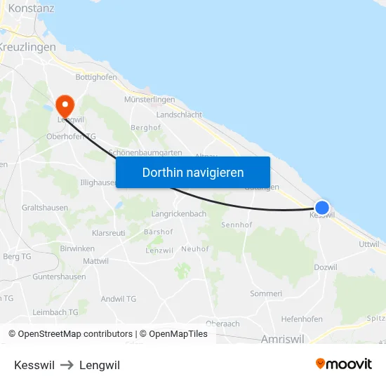 Kesswil to Lengwil map