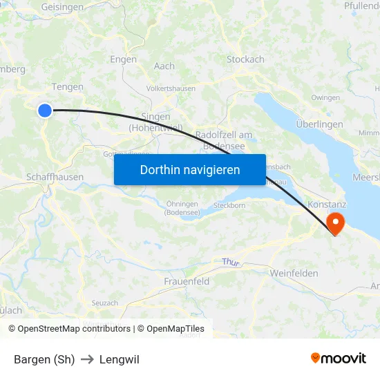 Bargen (Sh) to Lengwil map