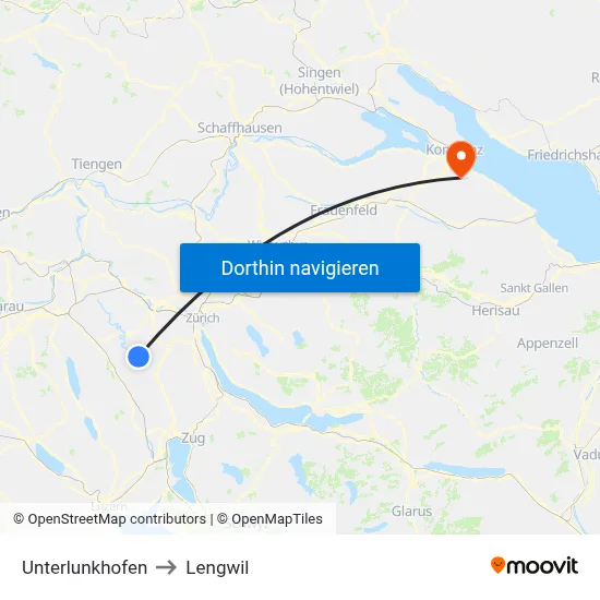 Unterlunkhofen to Lengwil map