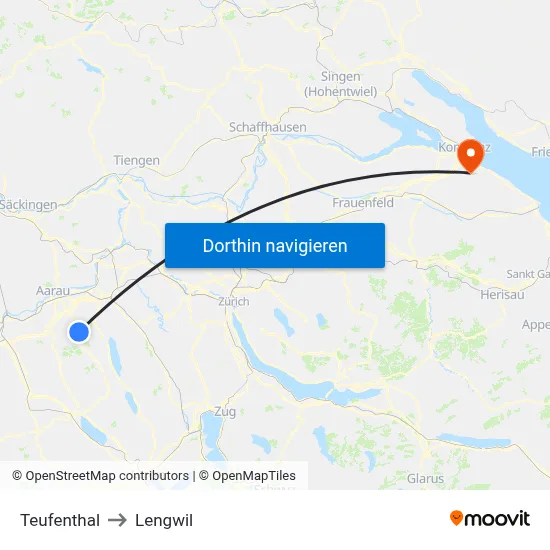Teufenthal to Lengwil map