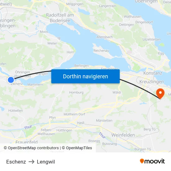 Eschenz to Lengwil map