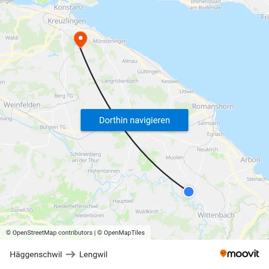 Häggenschwil to Lengwil map