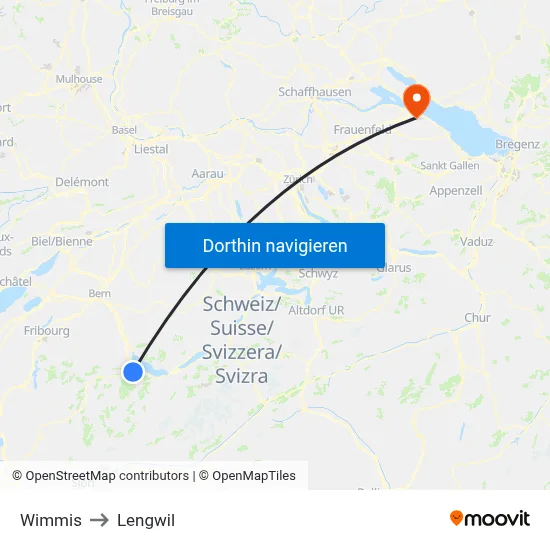 Wimmis to Lengwil map