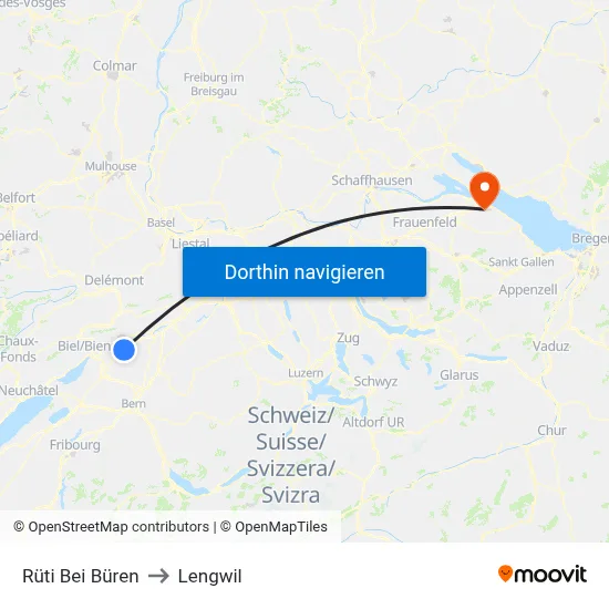 Rüti Bei Büren to Lengwil map