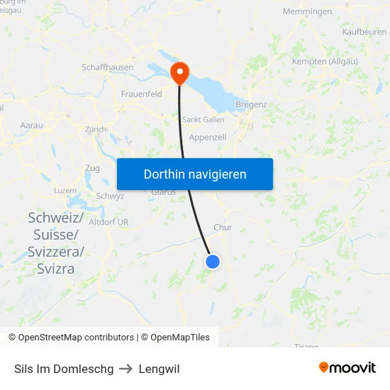 Sils Im Domleschg to Lengwil map