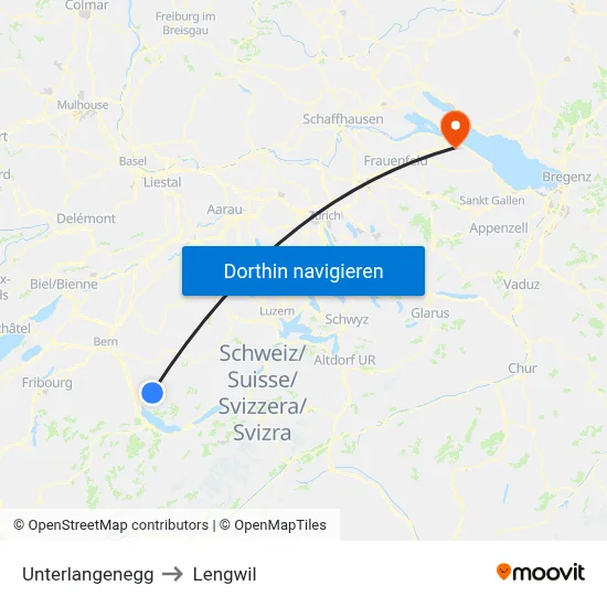 Unterlangenegg to Lengwil map