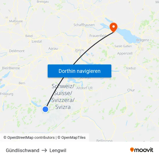 Gündlischwand to Lengwil map