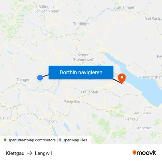 Klettgau to Lengwil map