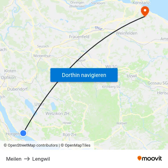 Meilen to Lengwil map