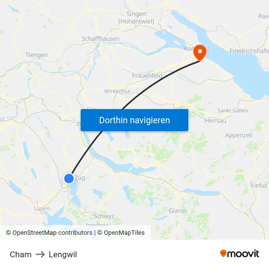 Cham to Lengwil map