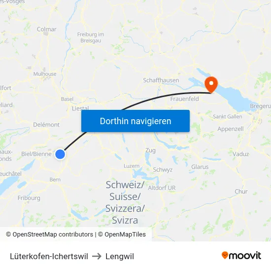Lüterkofen-Ichertswil to Lengwil map
