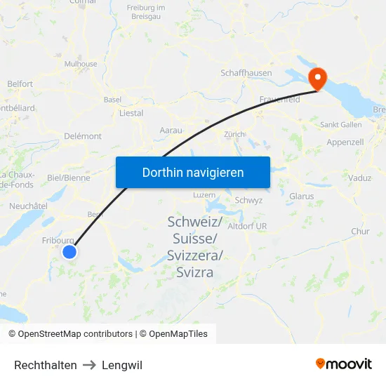 Rechthalten to Lengwil map