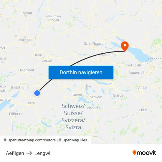 Aefligen to Lengwil map