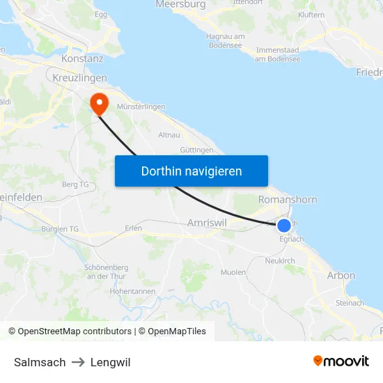 Salmsach to Lengwil map