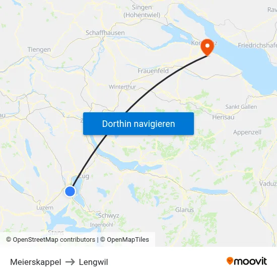 Meierskappel to Lengwil map