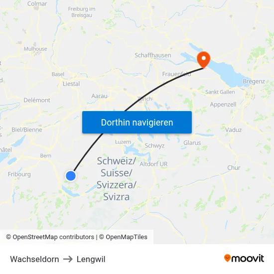 Wachseldorn to Lengwil map