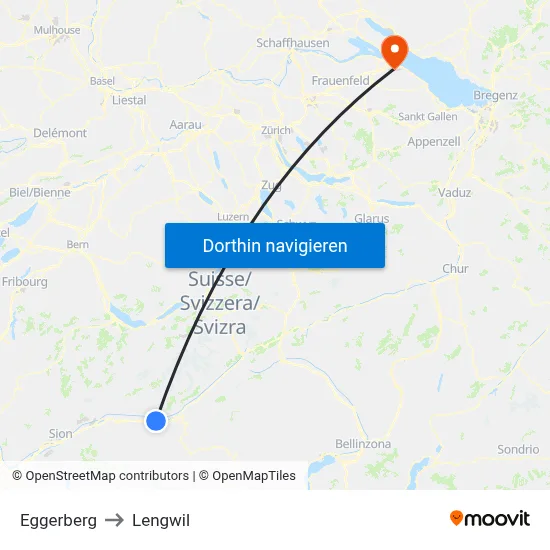 Eggerberg to Lengwil map