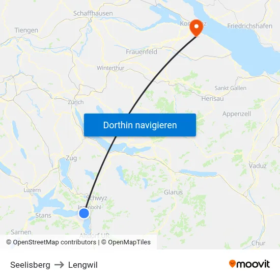 Seelisberg to Lengwil map