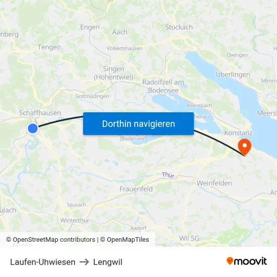 Laufen-Uhwiesen to Lengwil map