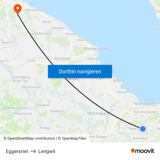 Eggersriet to Lengwil map