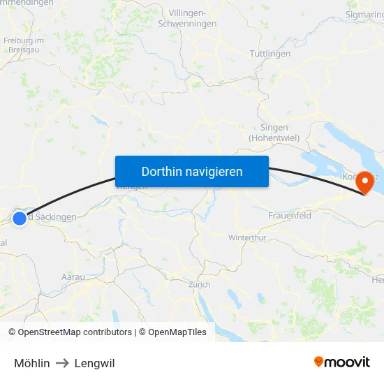 Möhlin to Lengwil map