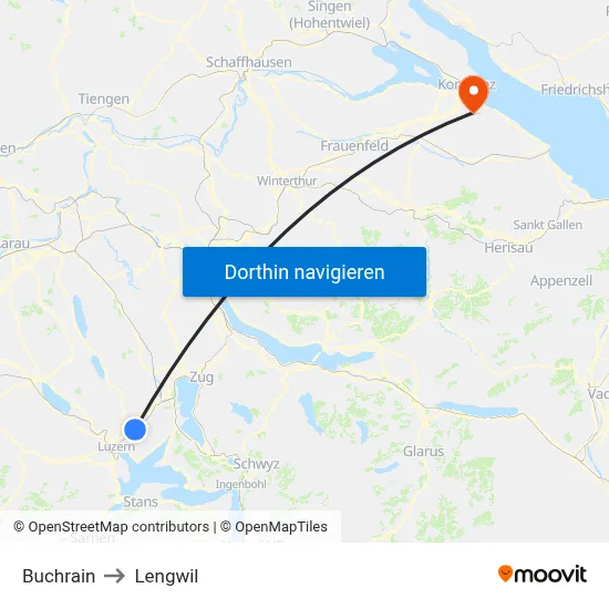Buchrain to Lengwil map