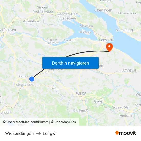 Wiesendangen to Lengwil map