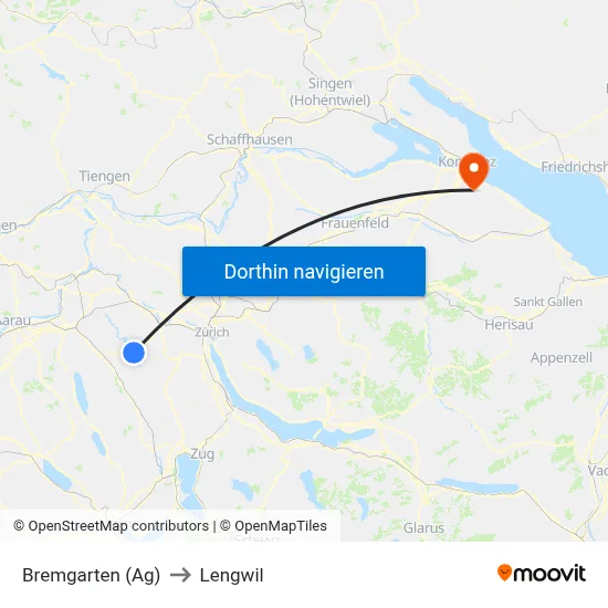 Bremgarten (Ag) to Lengwil map