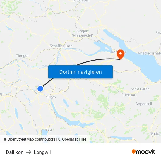 Dällikon to Lengwil map