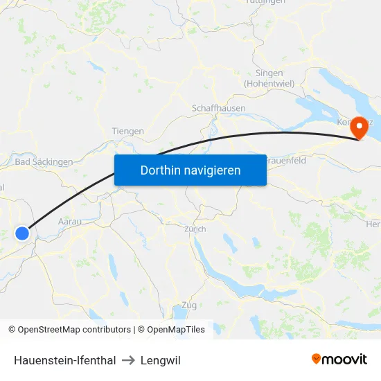 Hauenstein-Ifenthal to Lengwil map