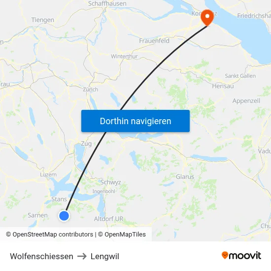 Wolfenschiessen to Lengwil map