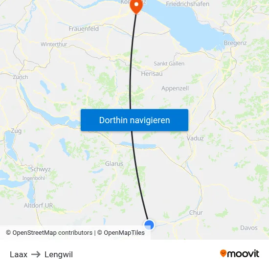 Laax to Lengwil map