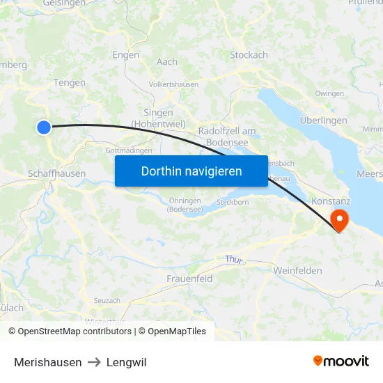 Merishausen to Lengwil map