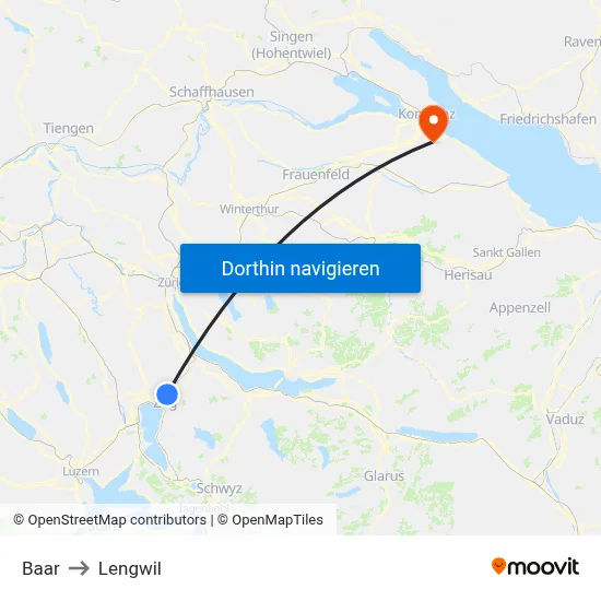 Baar to Lengwil map