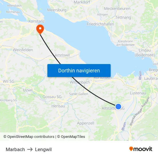 Marbach to Lengwil map