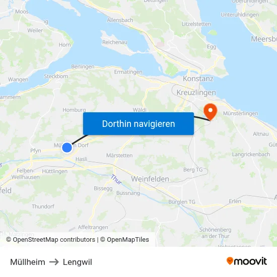 Müllheim to Lengwil map