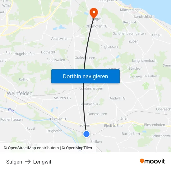 Sulgen to Lengwil map
