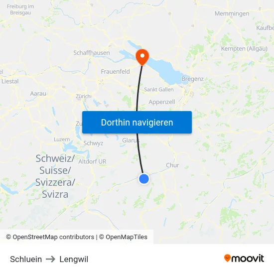 Schluein to Lengwil map