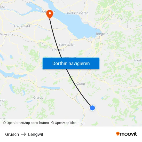 Grüsch to Lengwil map