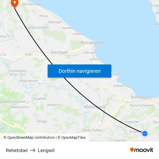 Rehetobel to Lengwil map