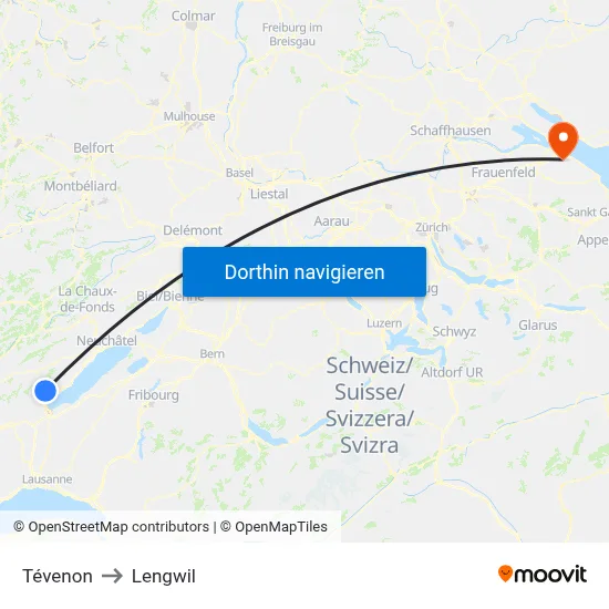 Tévenon to Lengwil map