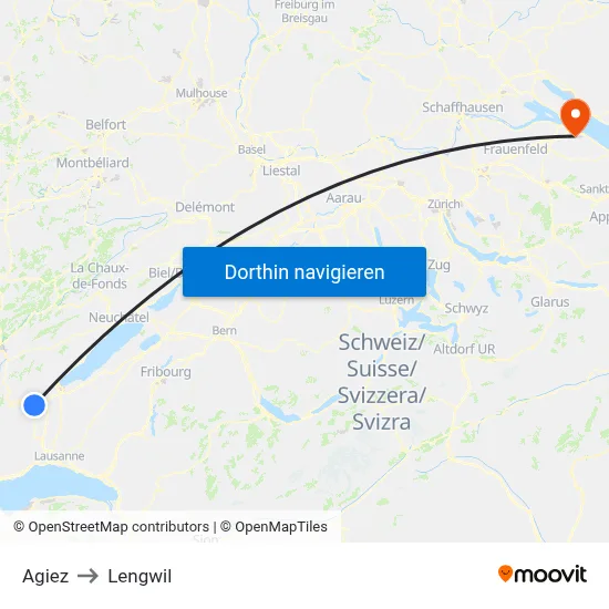 Agiez to Lengwil map