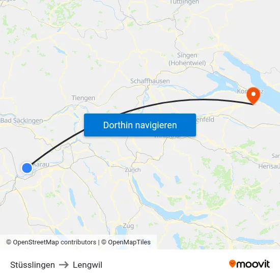 Stüsslingen to Lengwil map