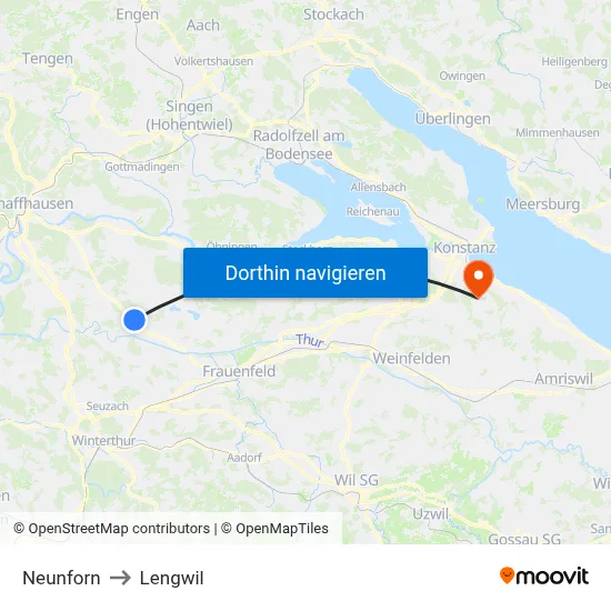Neunforn to Lengwil map