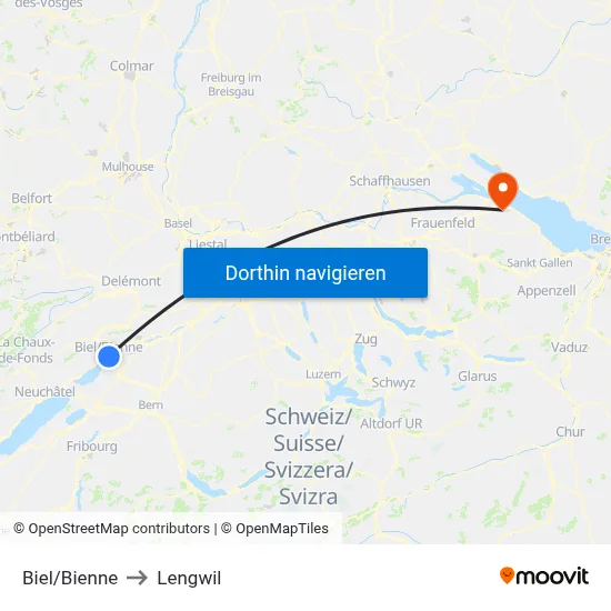 Biel/Bienne to Lengwil map