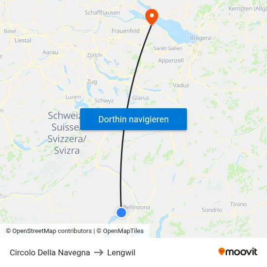 Circolo Della Navegna to Lengwil map